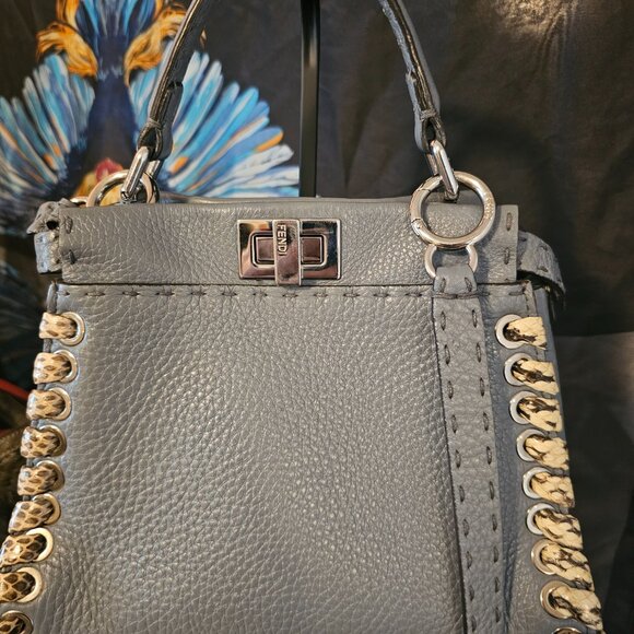 Fendi Peekaboo Mini Selleria Python whipstitch limited edition - Picture 5 of 16